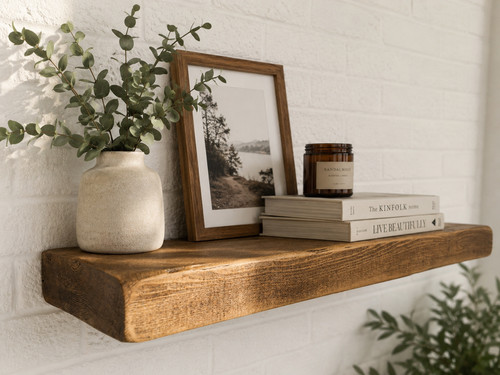 Rustic floating shelf - floating, english