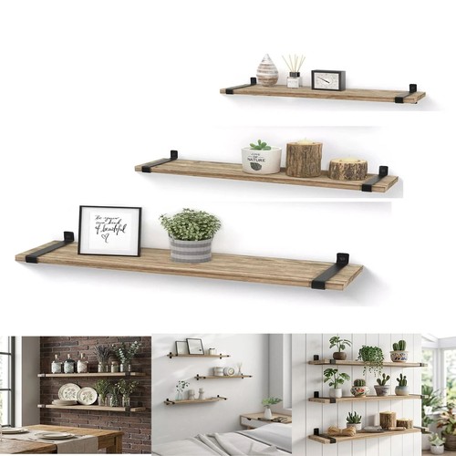 Floating shelves set wall - of,