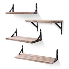 2Pcs Wooden Floating Shelves